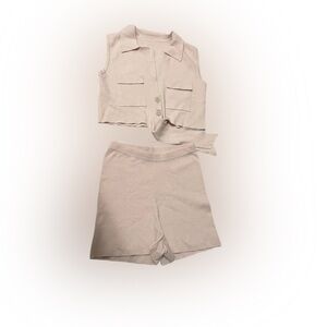 Cream Knit Two-Piece Set